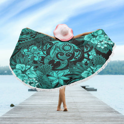 Hawaii Beach Blanket Tribal Polynesia Sea Turtle Design Pacific Dream