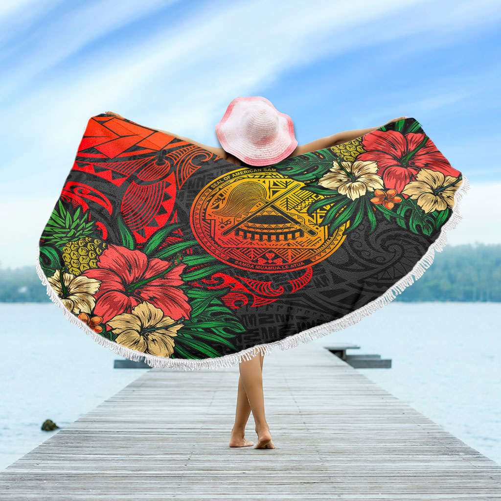 American Samoa Beach Blanket Polynesian Coat Of Arms Tropical