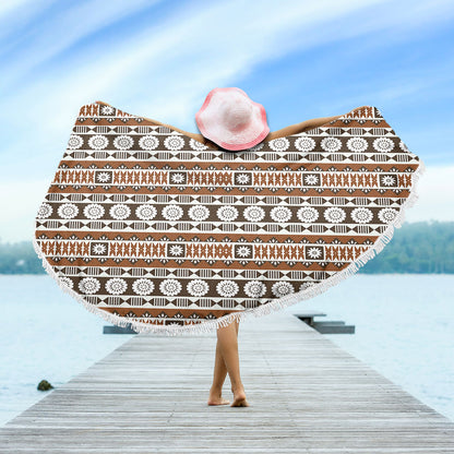 Fiji Beach Blanket Tapa Masi Pattern