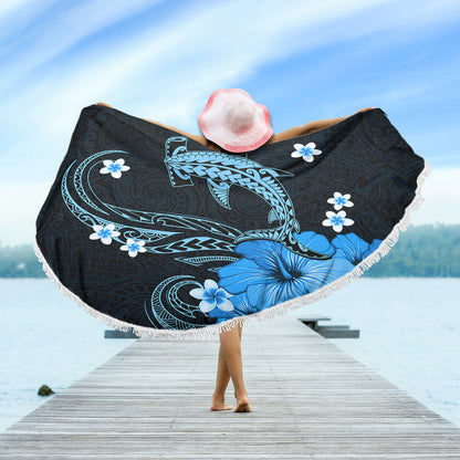 Hawaii Beach Blanket Shark Polynesia Tribal Tattoo