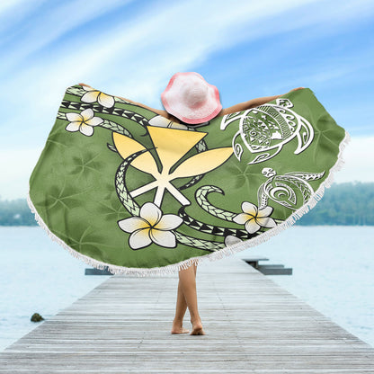 Hawaii Beach Blanket Kanaka And Turtle Map Plumeria Polynesia