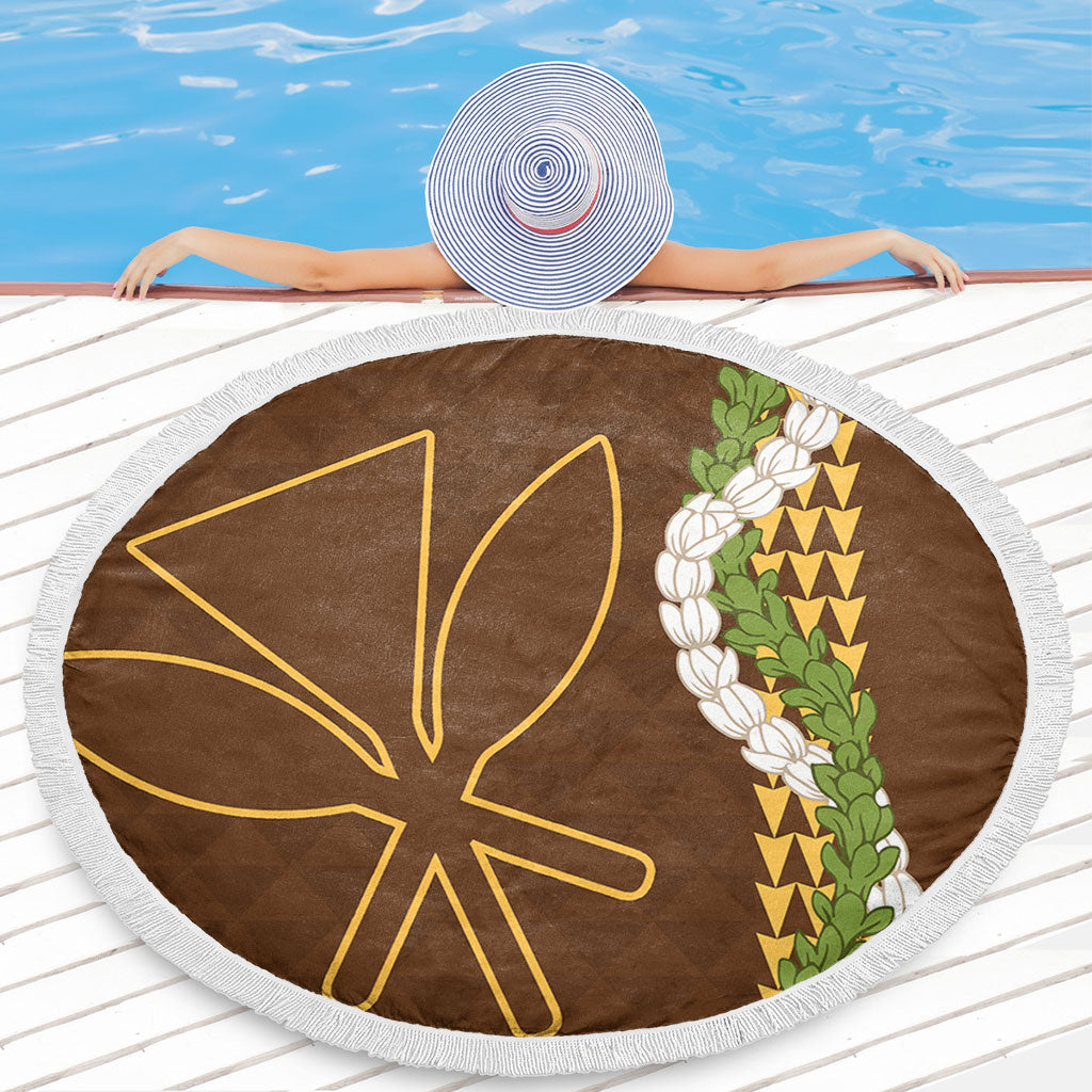 Hawaii Beach Blanket Kanaka Maoli Puakenikeni Maile Flower Lei