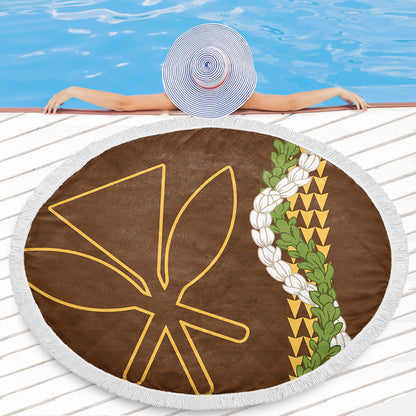 Hawaii Beach Blanket Kanaka Maoli Puakenikeni Maile Flower Lei