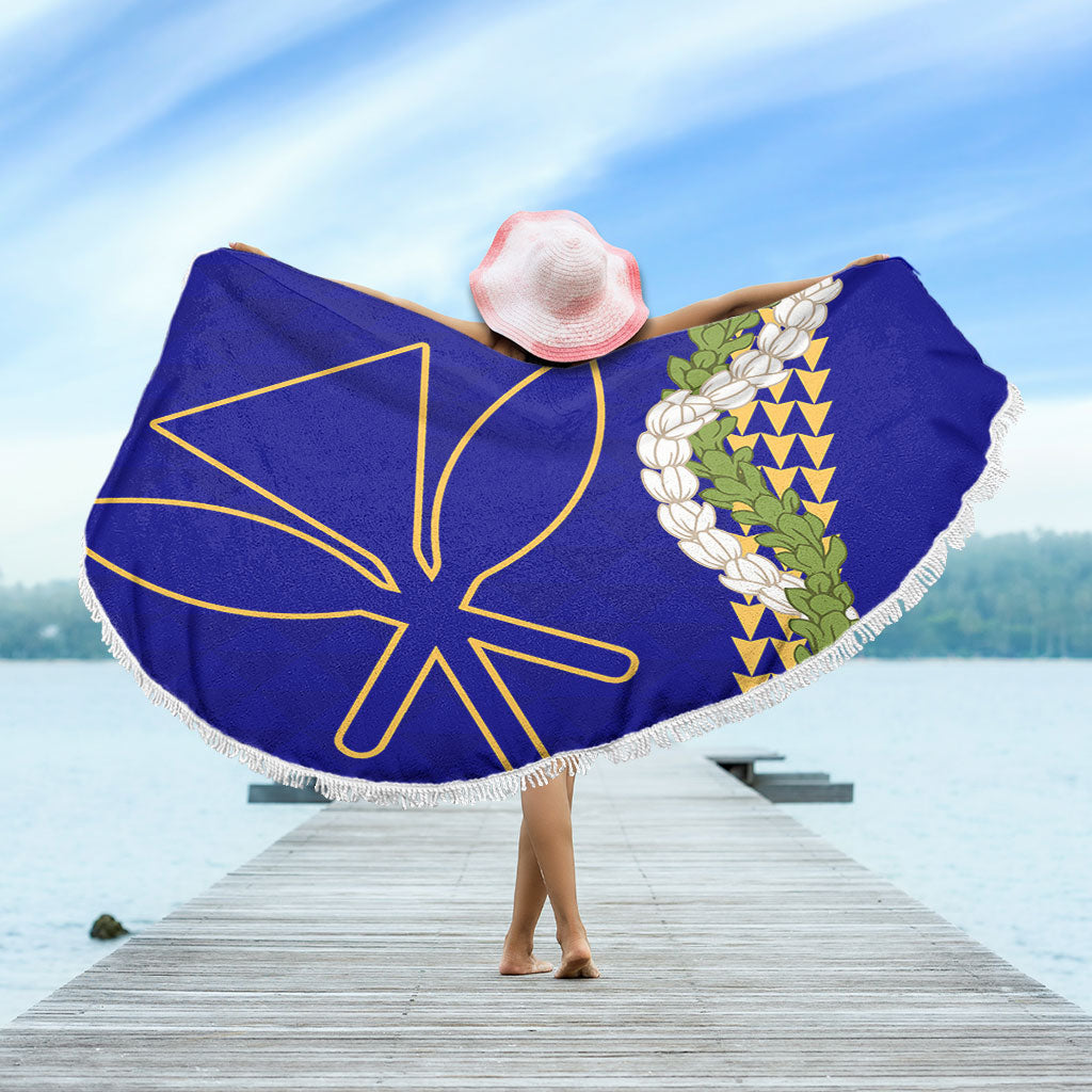 Hawaii Beach Blanket Kanaka Maoli Puakenikeni Maile Flower Lei