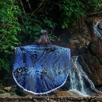 Hawaii Beach Blanket Tribal Polynesian Pattern Leaf