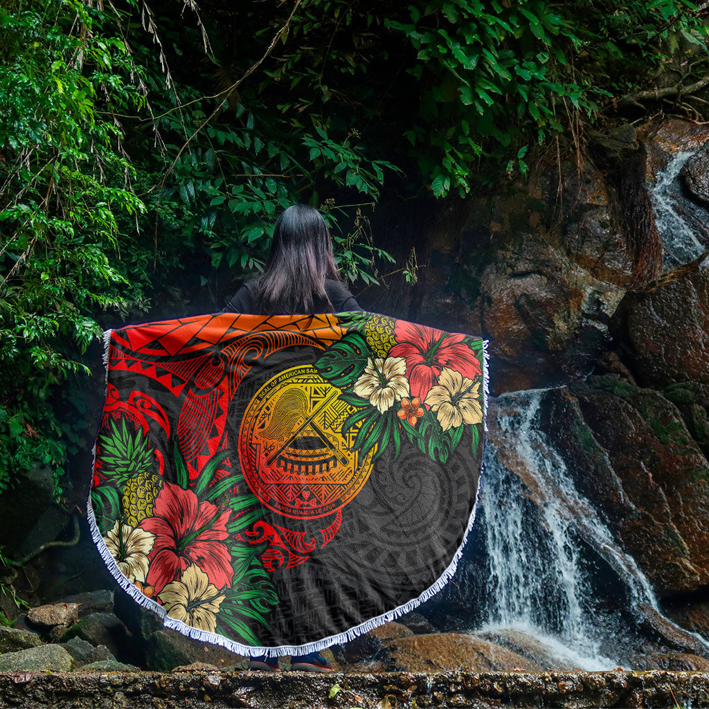 American Samoa Beach Blanket Polynesian Coat Of Arms Tropical