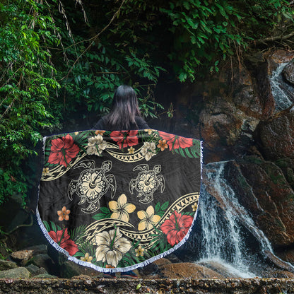 Hawaii Beach Blanket Hawaiian Map Turtle Drawing Tattoo