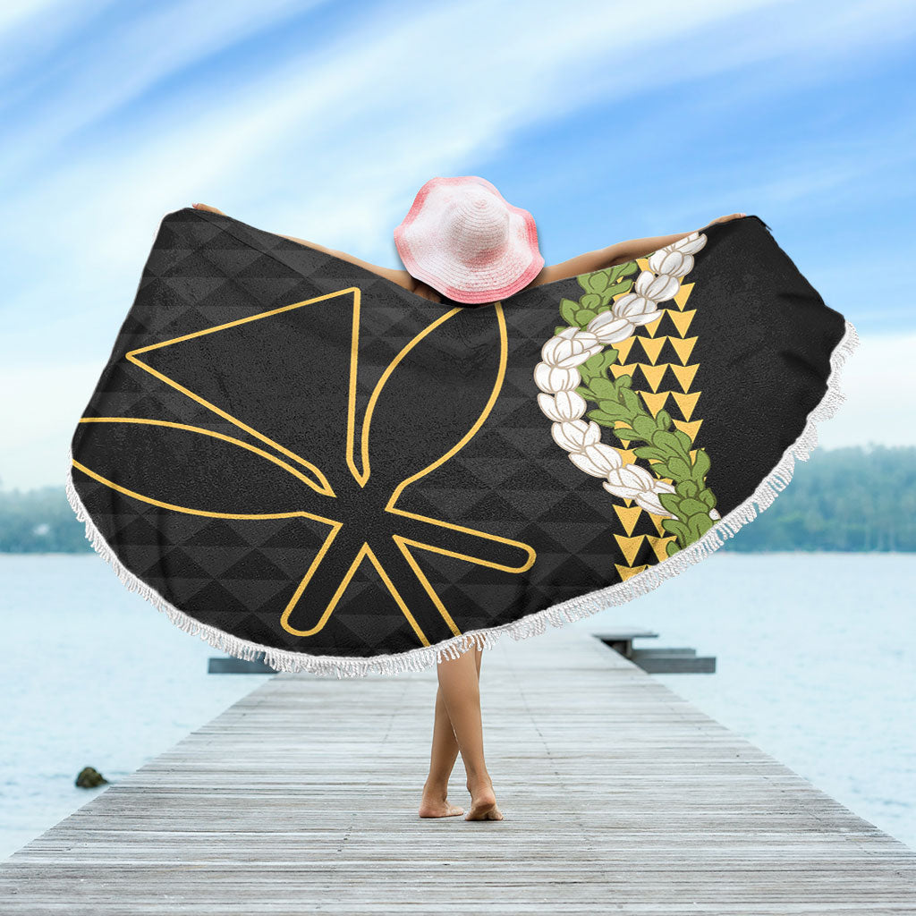 Hawaii Beach Blanket Kanaka Maoli Puakenikeni Maile Flower Lei