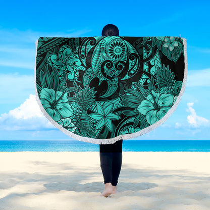 Hawaii Beach Blanket Tribal Polynesia Sea Turtle Design Pacific Dream