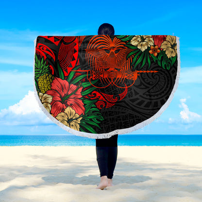 Papua New Guinea Beach Blanket Polynesian Coat Of Arms Tropical