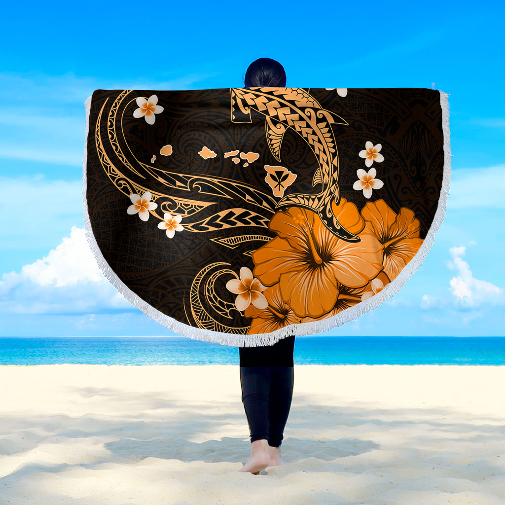 Hawaii Beach Blanket Kanaka Map And Shark Tribal Tattoo
