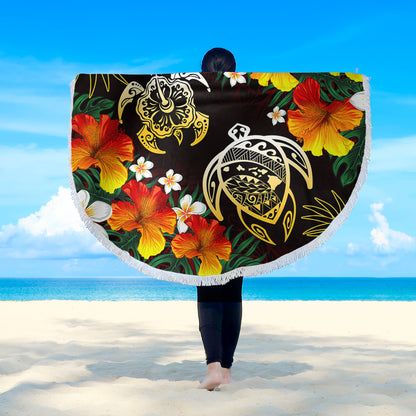 Hawaii Beach Blanket Polynesian Tribal Floral Turtle