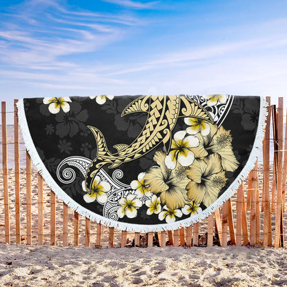 Hawaii Beach Blanket Hammerhead Shark Gold Tropical