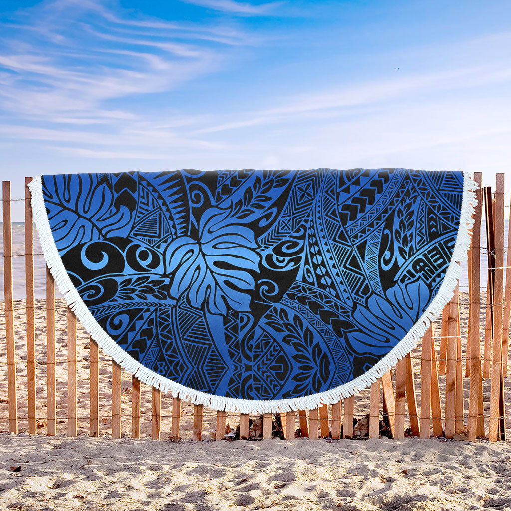 Hawaii Beach Blanket Tribal Polynesian Pattern Leaf