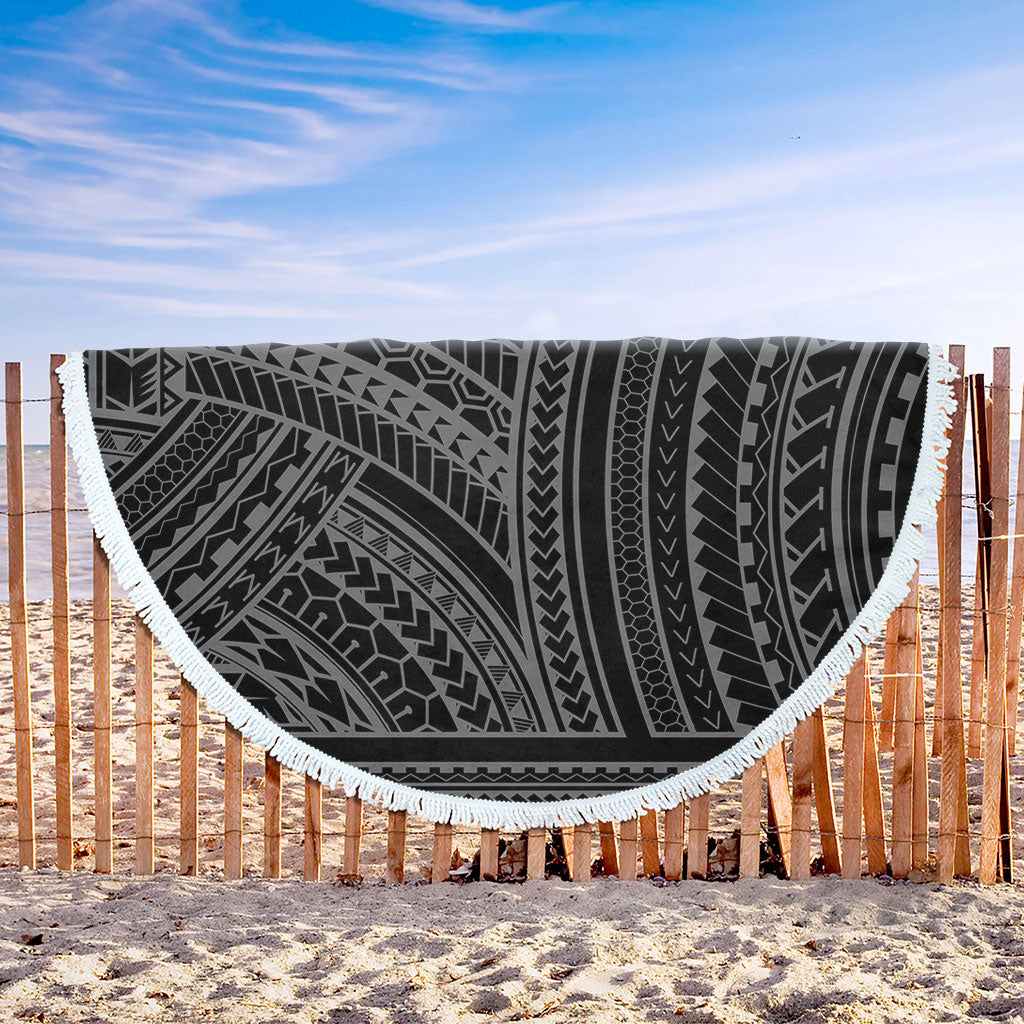 Hawaii Beach Blanket Polynesia Pattern Gray