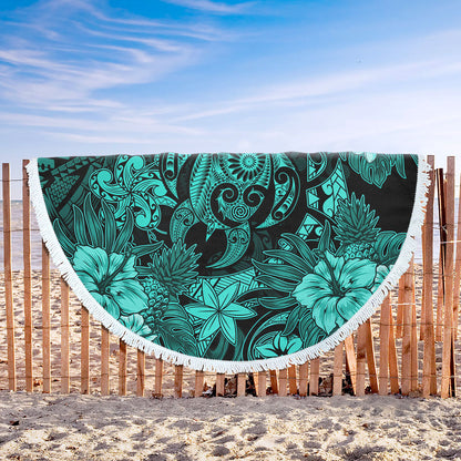 Hawaii Beach Blanket Tribal Polynesia Sea Turtle Design Pacific Dream
