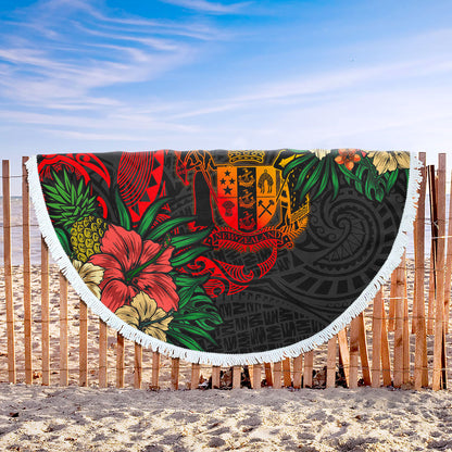 New Zealand Beach Blanket Polynesian Coat Of Arms Tropical