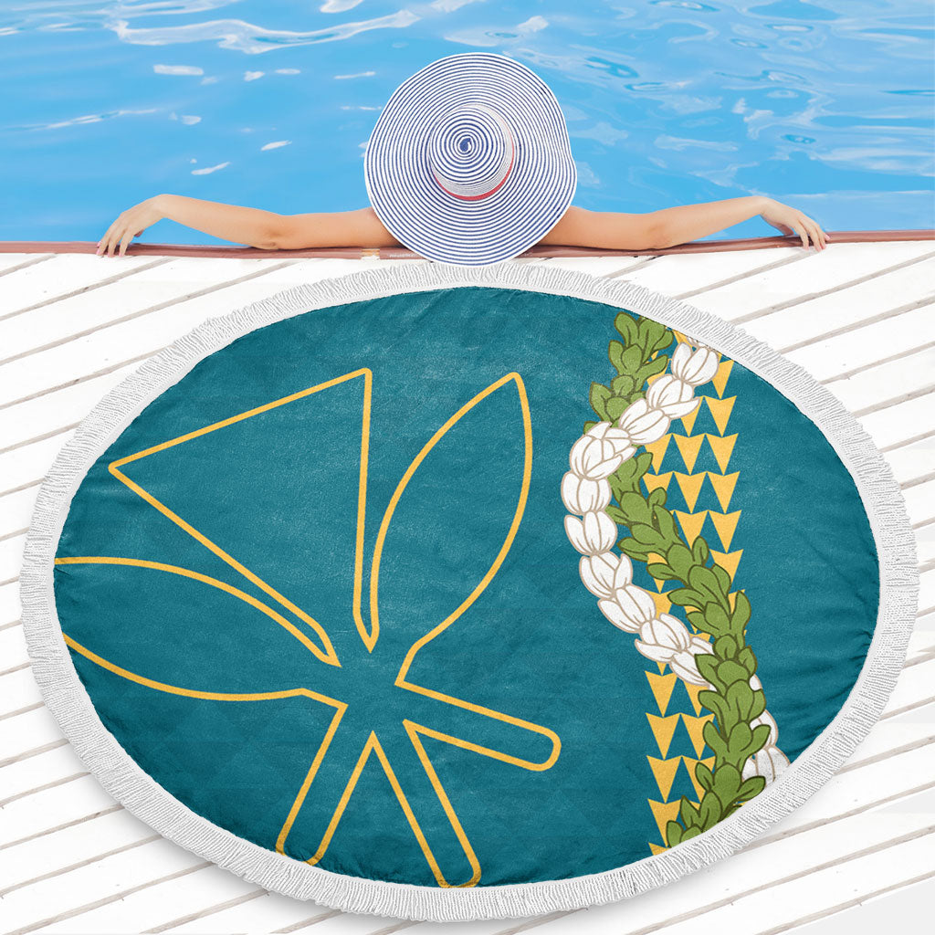 Hawaii Beach Blanket Kanaka Maoli Puakenikeni Maile Flower Lei