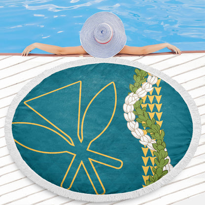 Hawaii Beach Blanket Kanaka Maoli Puakenikeni Maile Flower Lei
