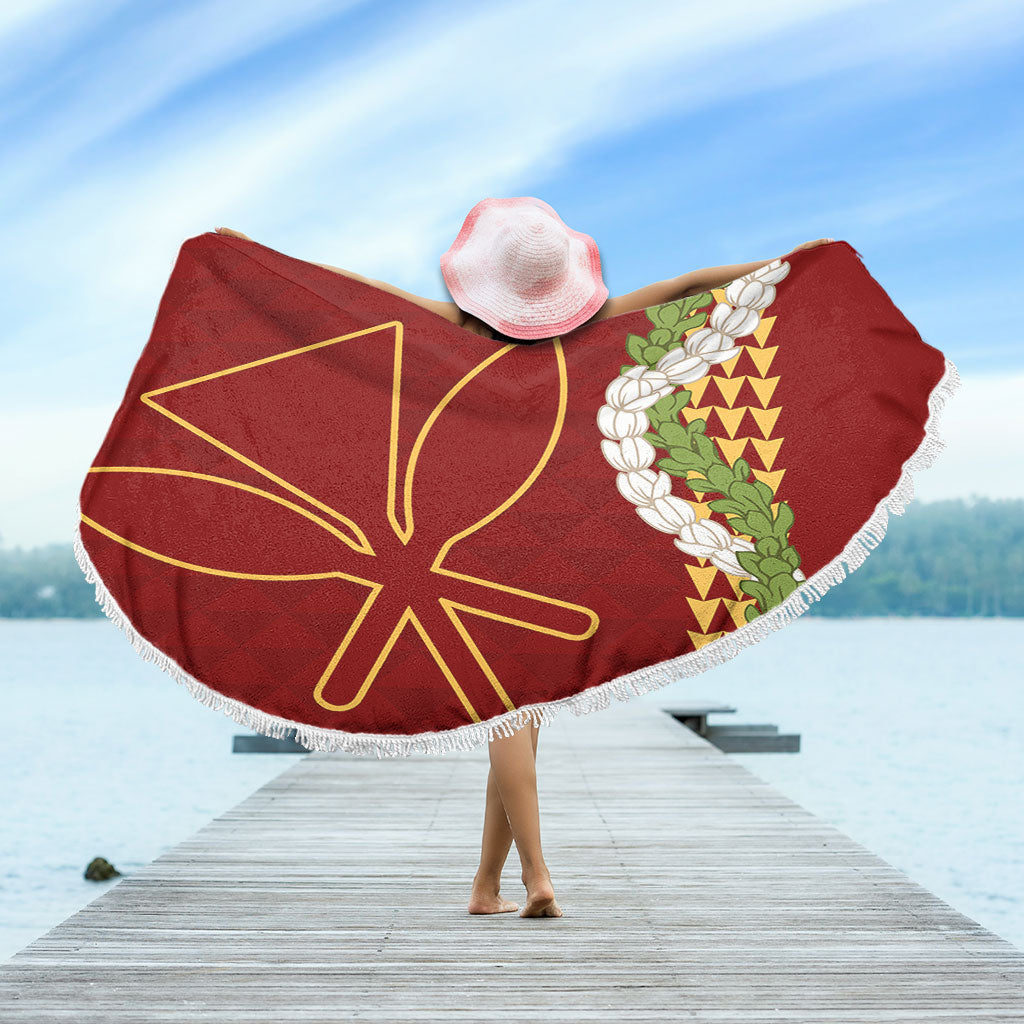 Hawaii Beach Blanket Kanaka Maoli Puakenikeni Maile Flower Lei