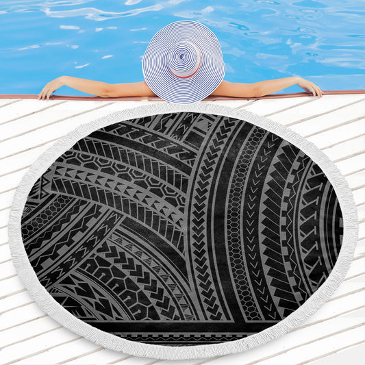 Hawaii Beach Blanket Polynesia Pattern Gray