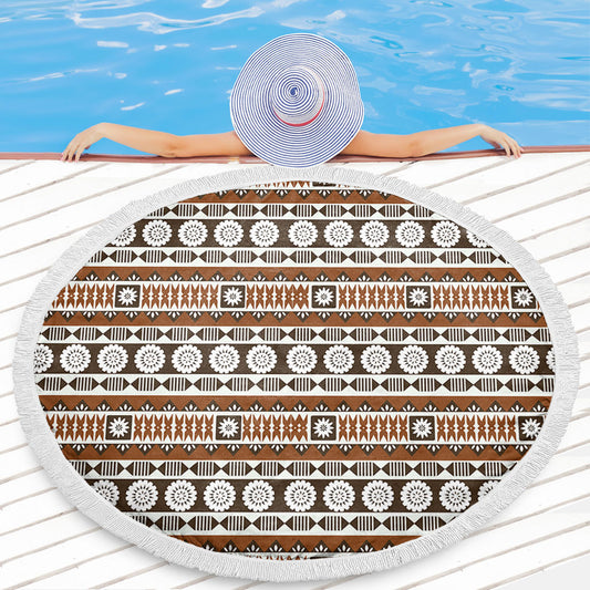 Fiji Beach Blanket Tapa Masi Pattern