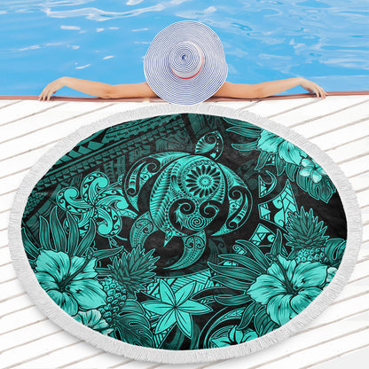 Hawaii Beach Blanket Tribal Polynesia Sea Turtle Design Pacific Dream