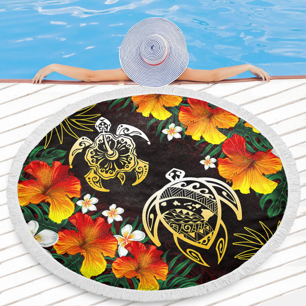 Hawaii Beach Blanket Polynesian Tribal Floral Turtle