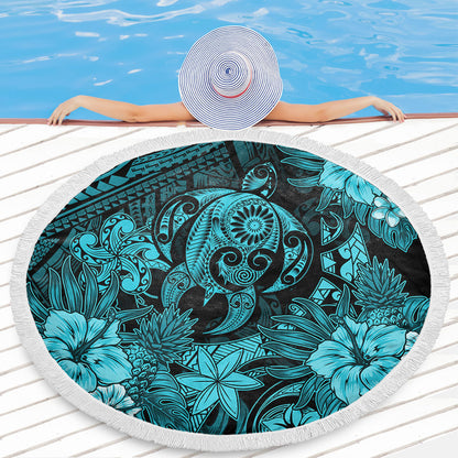 Hawaii Beach Blanket Tribal Polynesia Sea Turtle Design Pacific Dream