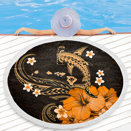Hawaii Beach Blanket Kanaka Map And Shark Tribal Tattoo