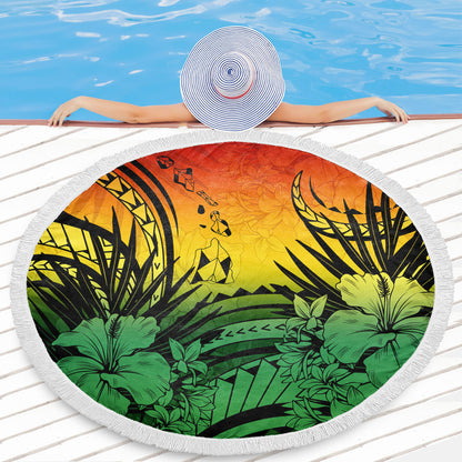 Hawaii Beach Blanket Map Polynesian Tattoo Tropical Summer