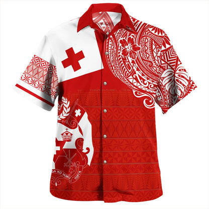 Tonga Combo Puletasi And Shirt Polynesian Flag With Coat Of Arms