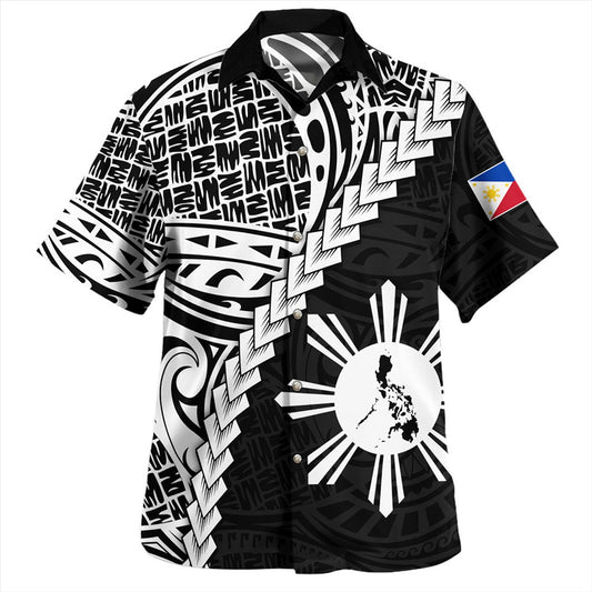 Philippines Filipinos Hawaiian Shirt Lauhala Tribal Coat Of Arms