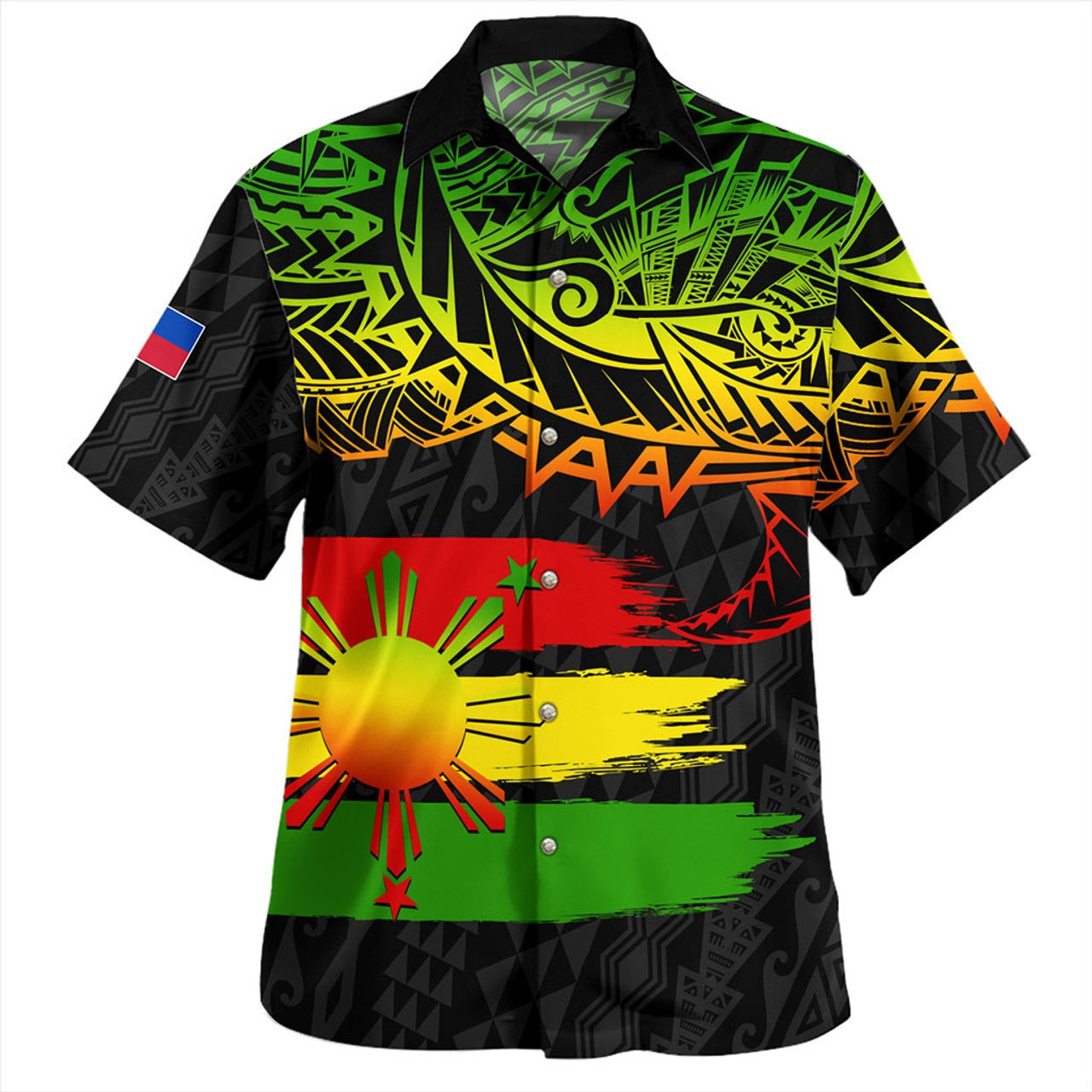 Philippines Filipinos Hawaiian Shirt Tribal Polynesian Grunge Reggae