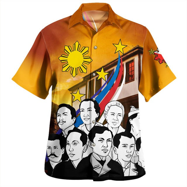 Philippines Filipinos Hawaiian Shirt National Heroes Flag Sun And Star