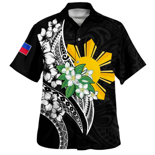 Philippines Filipinos Hawaiian Shirt Tribal Tattoo With Sampaguita Flower