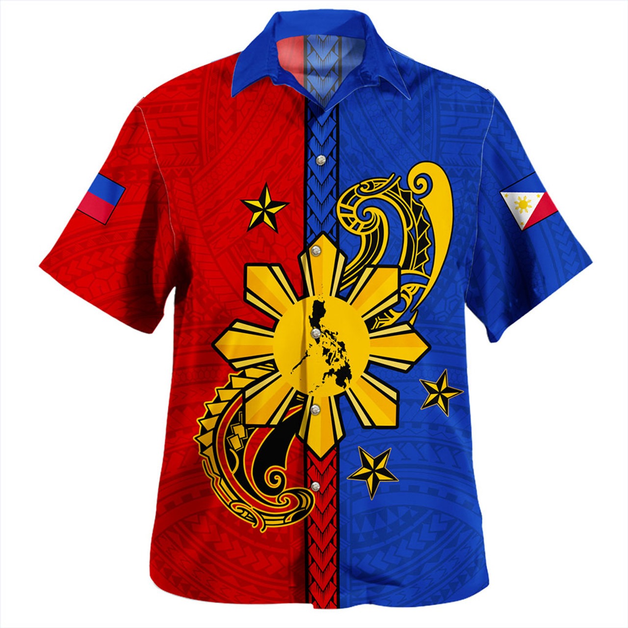 Philippines Filipinos Hawaiian Shirt Sun Star Polynesian Half Concept