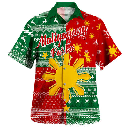 Philippines Filipinos Hawaiian Shirt Merry Christmas Pattern Sun Style