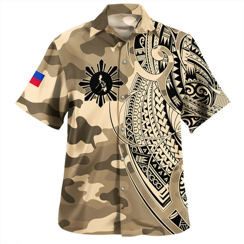 Philippines Filipinos Hawaiian Shirt Tribal Tattoo With Camouflage Pattern