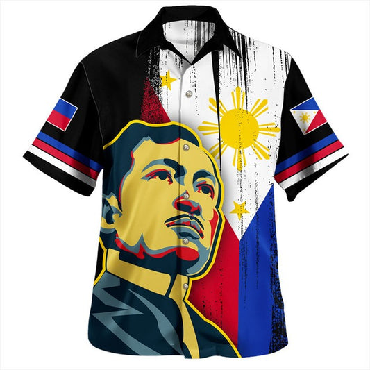 Philippines Filipinos Hawaiian Shirt Rizal Day Flag Grunge Style