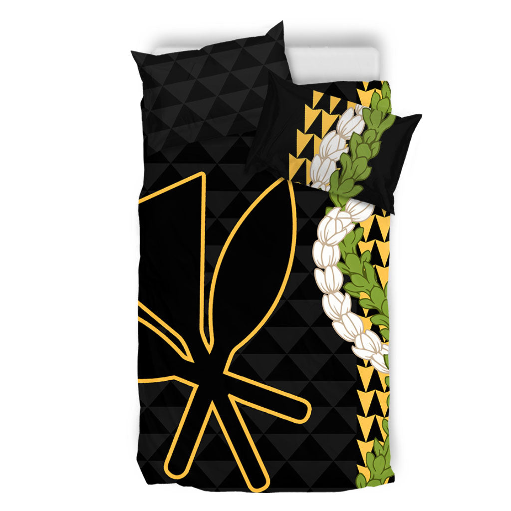 Hawaii Bedding Set Kanaka Maoli Puakenikeni Maile Flower Lei