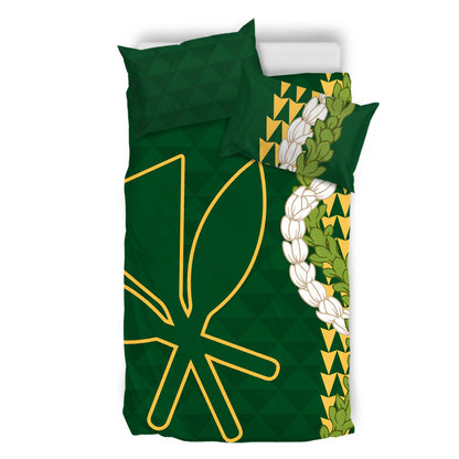 Hawaii Bedding Set Kanaka Maoli Puakenikeni Maile Flower Lei