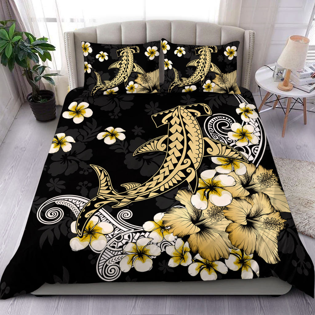 Hawaii Bedding Set Hammerhead Shark Gold Tropical