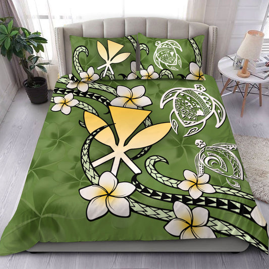 Hawaii Bedding Set Kanaka And Turtle Map Plumeria Polynesia