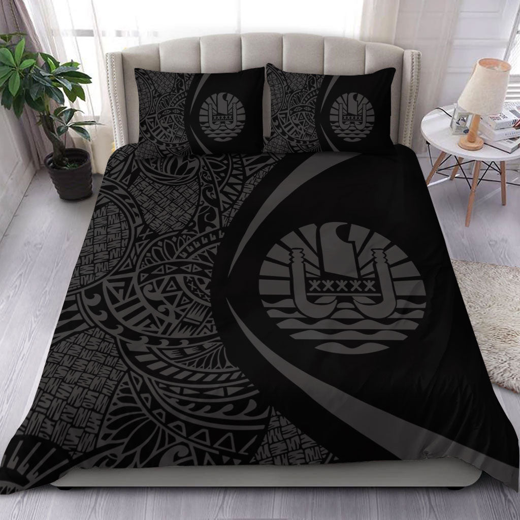 French Polynesia Bedding Set Lauhala Gray Circle Style