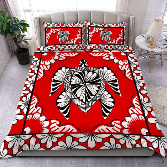 Tonga Bedding Set Tapa Turtle Design