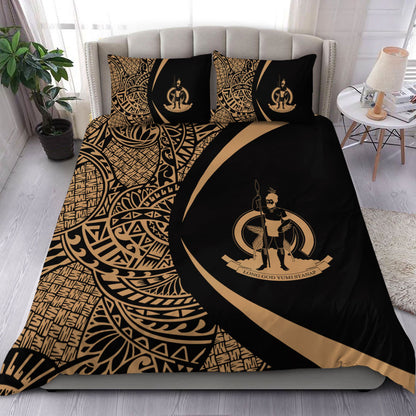 Vanuatu Bedding Set Lauhala Gold Circle Style