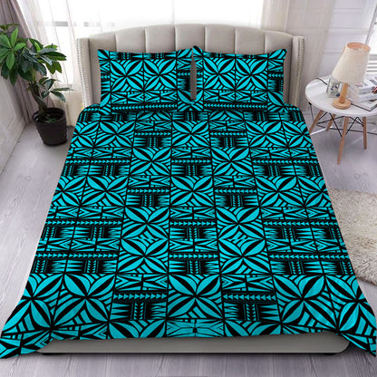 Samoa Bedding Set Design Stretch Print Fabric Turquoise