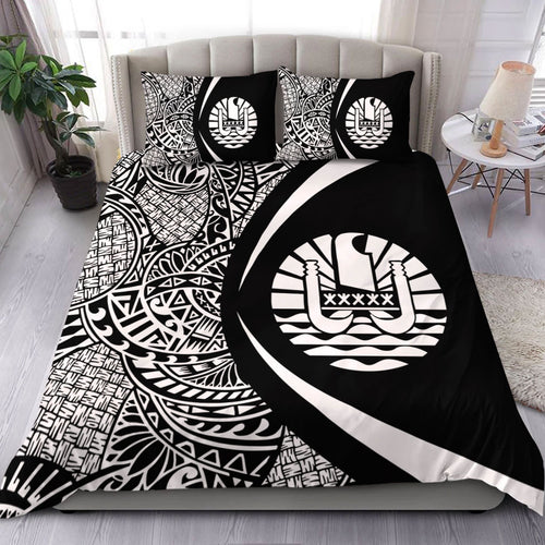 French Polynesia Bedding Set Lauhala White Circle Style