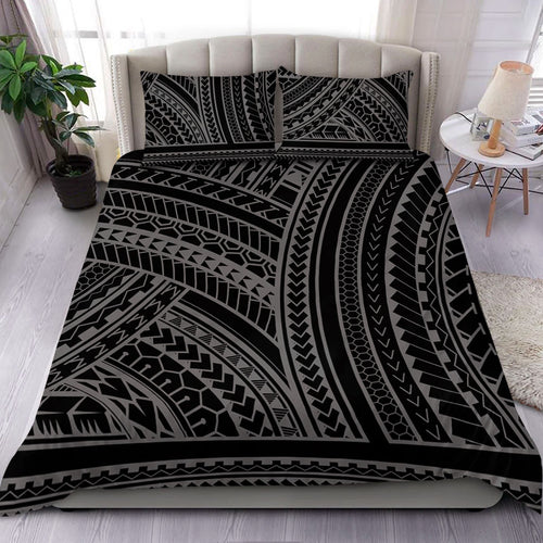Hawaii Bedding Set Polynesia Pattern Gray